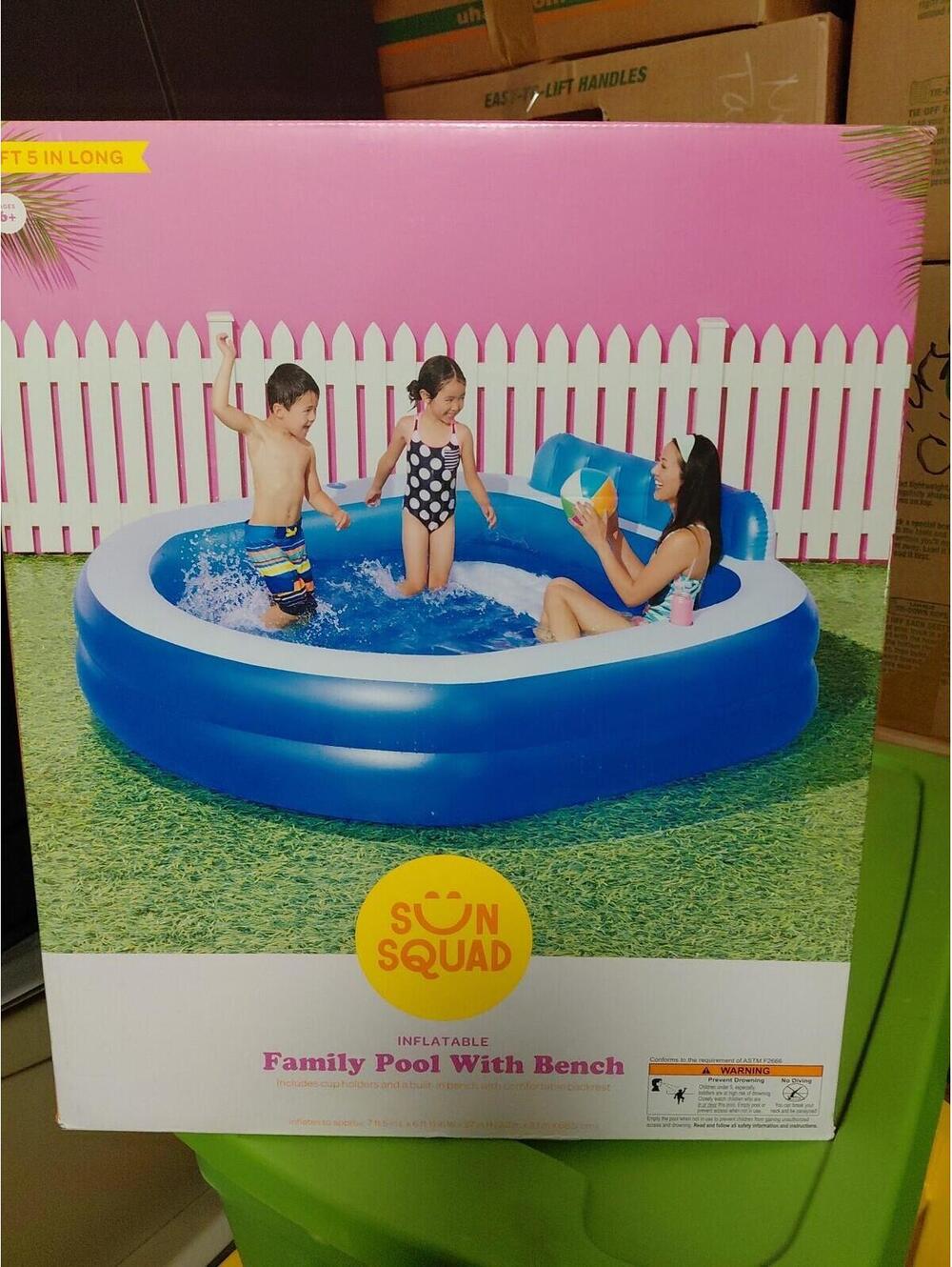 Susan squad family pool with bench 7 feet